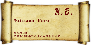 Meissner Bere névjegykártya
